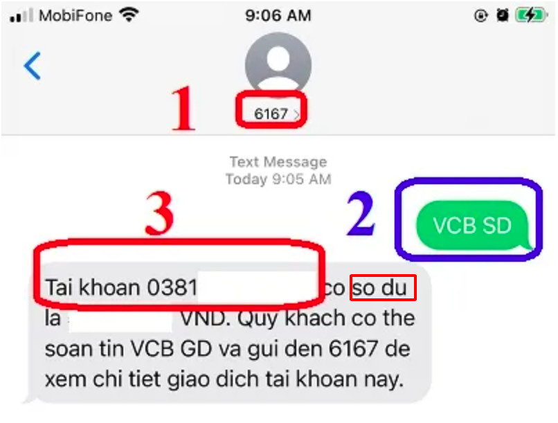 Cách Kiểm tra thông tin tài khoản Vietcombank qua SMS 