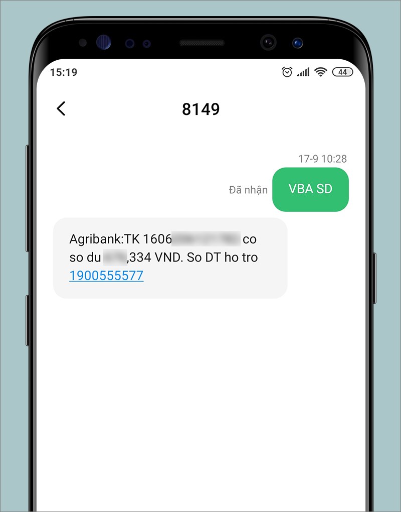 Cách kiểm tra số dư tài khoản Agribank qua SMS Banking
