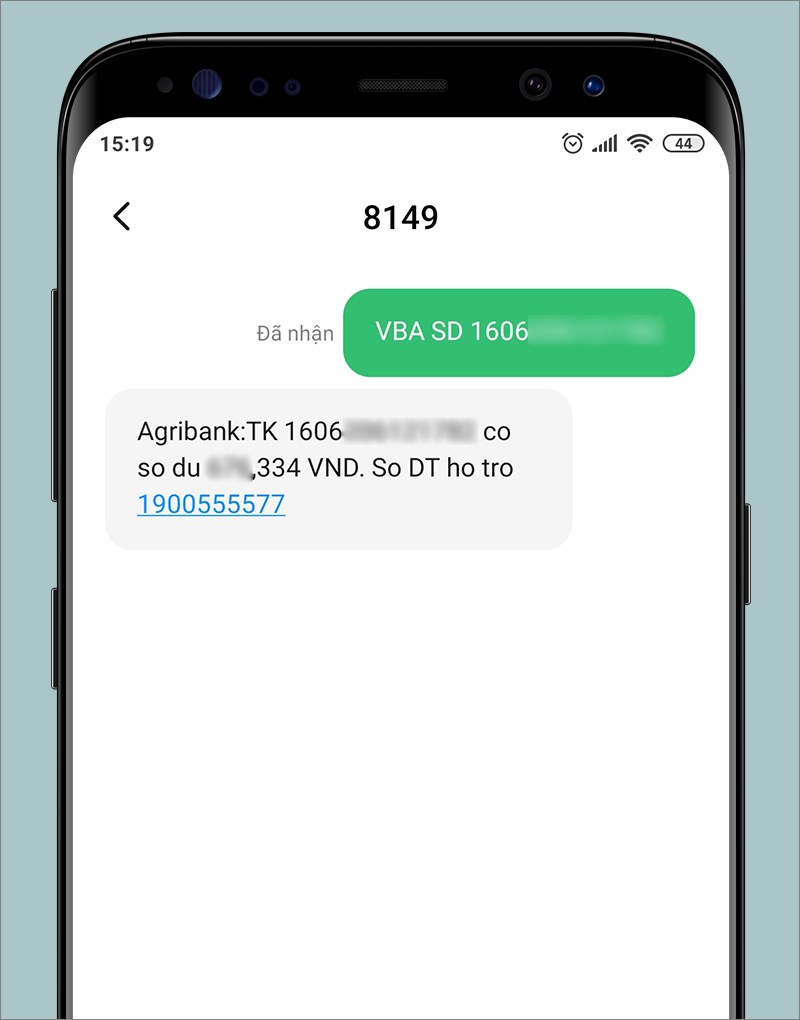 Cách kiểm tra số dư tài khoản Agribank qua SMS Banking 2