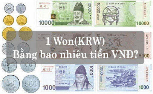 1 Won bằng bao nhiêu tiền Việt 