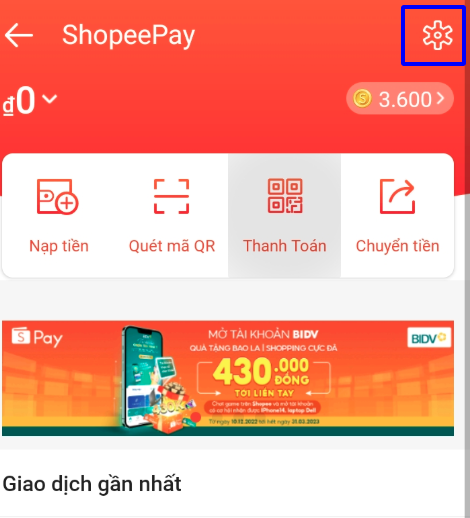 Cách liên kết Shopeepay với tài khoản ngân hàng thông qua ứng dụng Shopee3