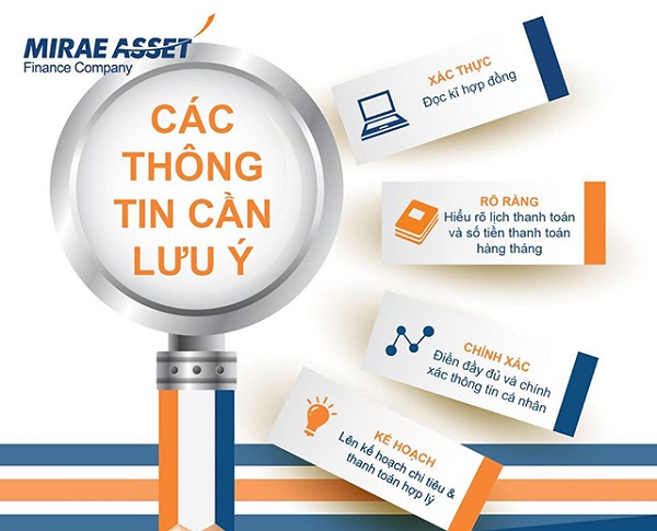 Những lưu ý quan trọng khi vay Mirae Asset