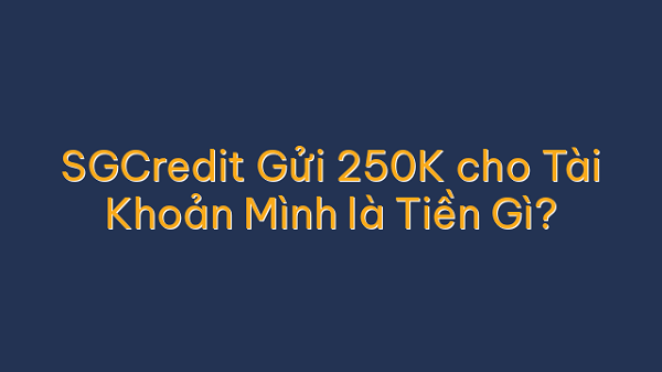 SGCredit gửi 250k cho tài khoản mình là tiền gì?