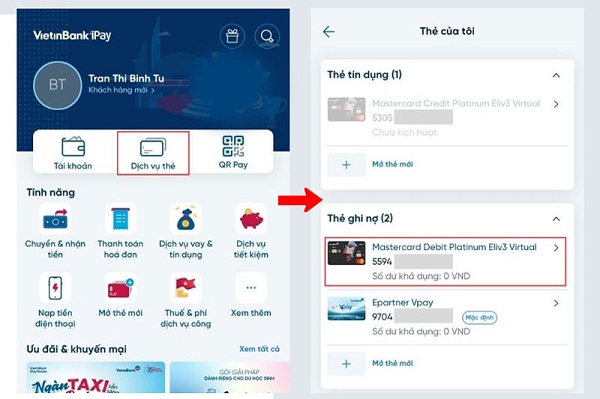 Cách lấy mã CVV VietinBank trên điện thoại qua ứng dụng iPay Mobile